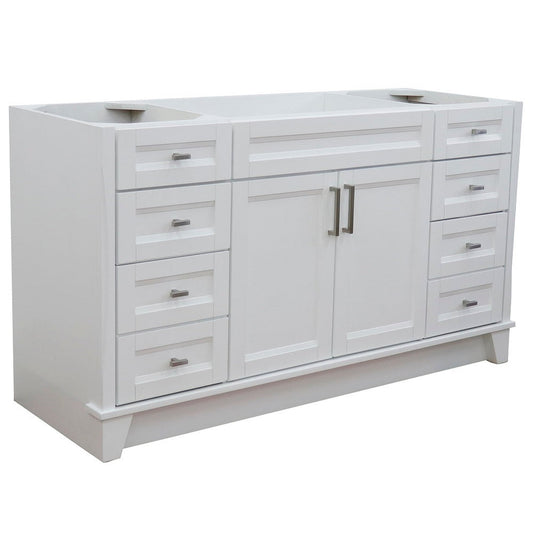 Bellaterra Home Terni 60" 2-Door 6-Drawer White Freestanding Vanity Base