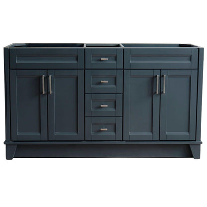 Bellaterra Home Terni 60" 4-Door 3-Drawer Dark Gray Freestanding Vanity Base