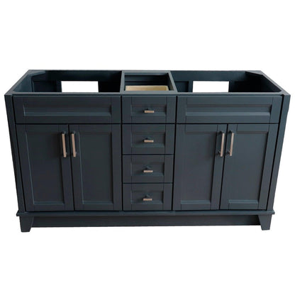 Bellaterra Home Terni 60" 4-Door 3-Drawer Dark Gray Freestanding Vanity Base