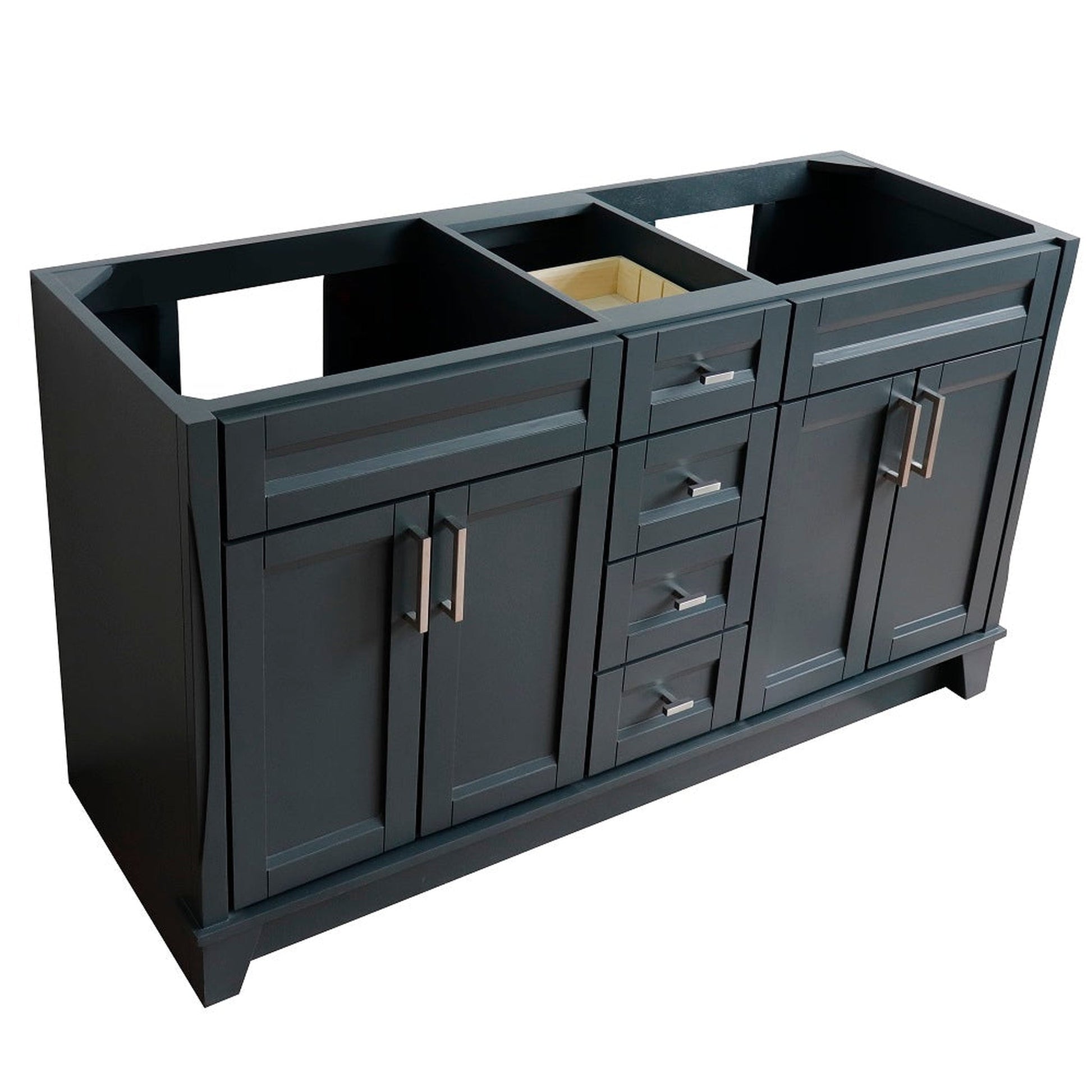 Bellaterra Home Terni 60" 4-Door 3-Drawer Dark Gray Freestanding Vanity Base