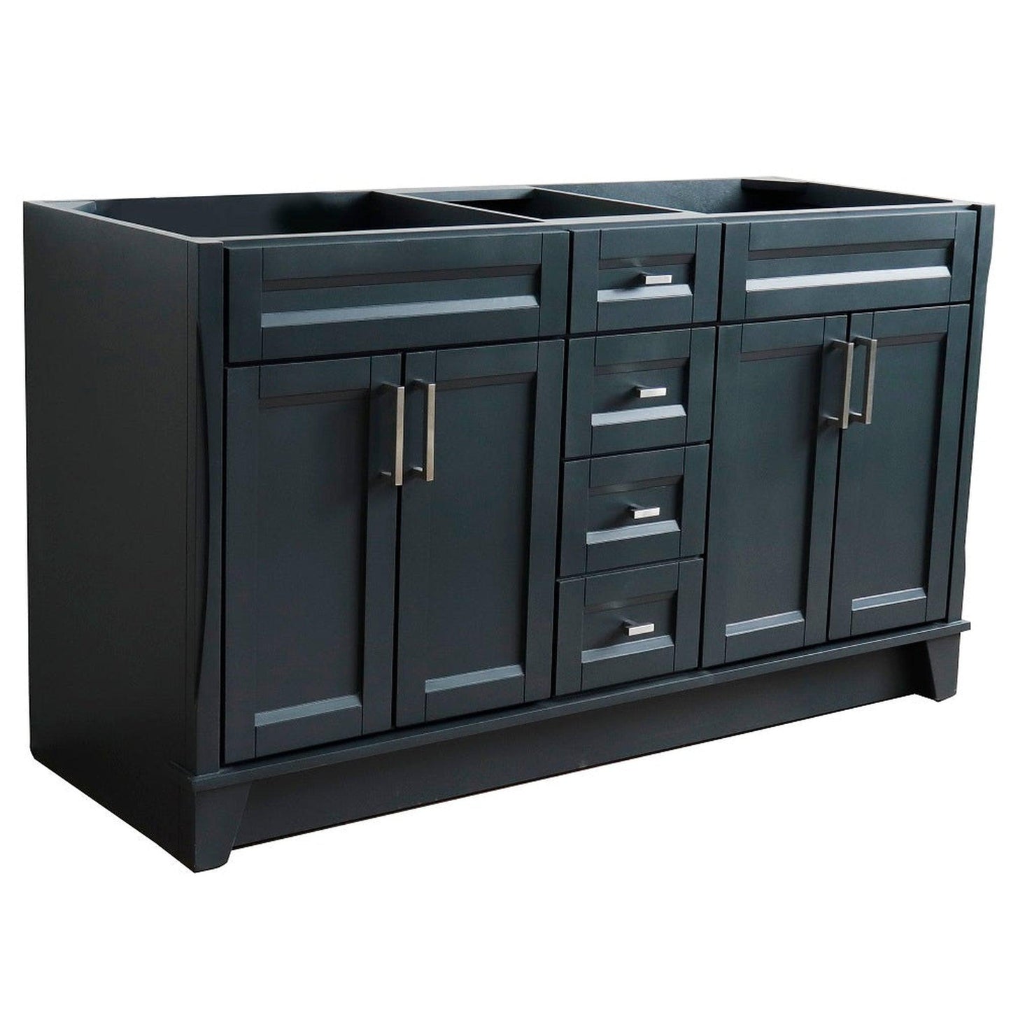 Bellaterra Home Terni 60" 4-Door 3-Drawer Dark Gray Freestanding Vanity Base