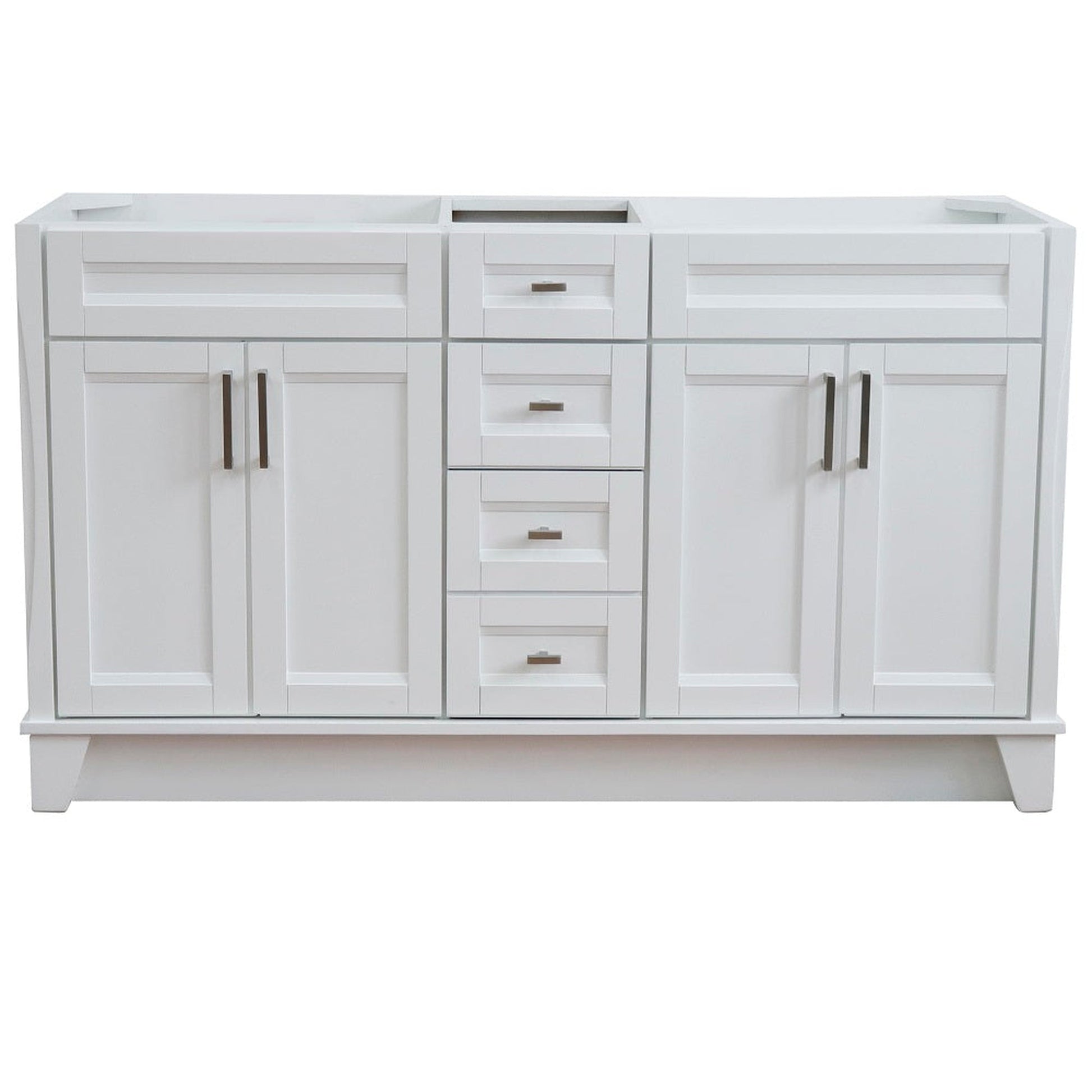 Bellaterra Home Terni 60" 4-Door 3-Drawer White Freestanding Vanity Base