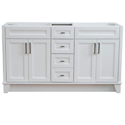 Bellaterra Home Terni 60" 4-Door 3-Drawer White Freestanding Vanity Base