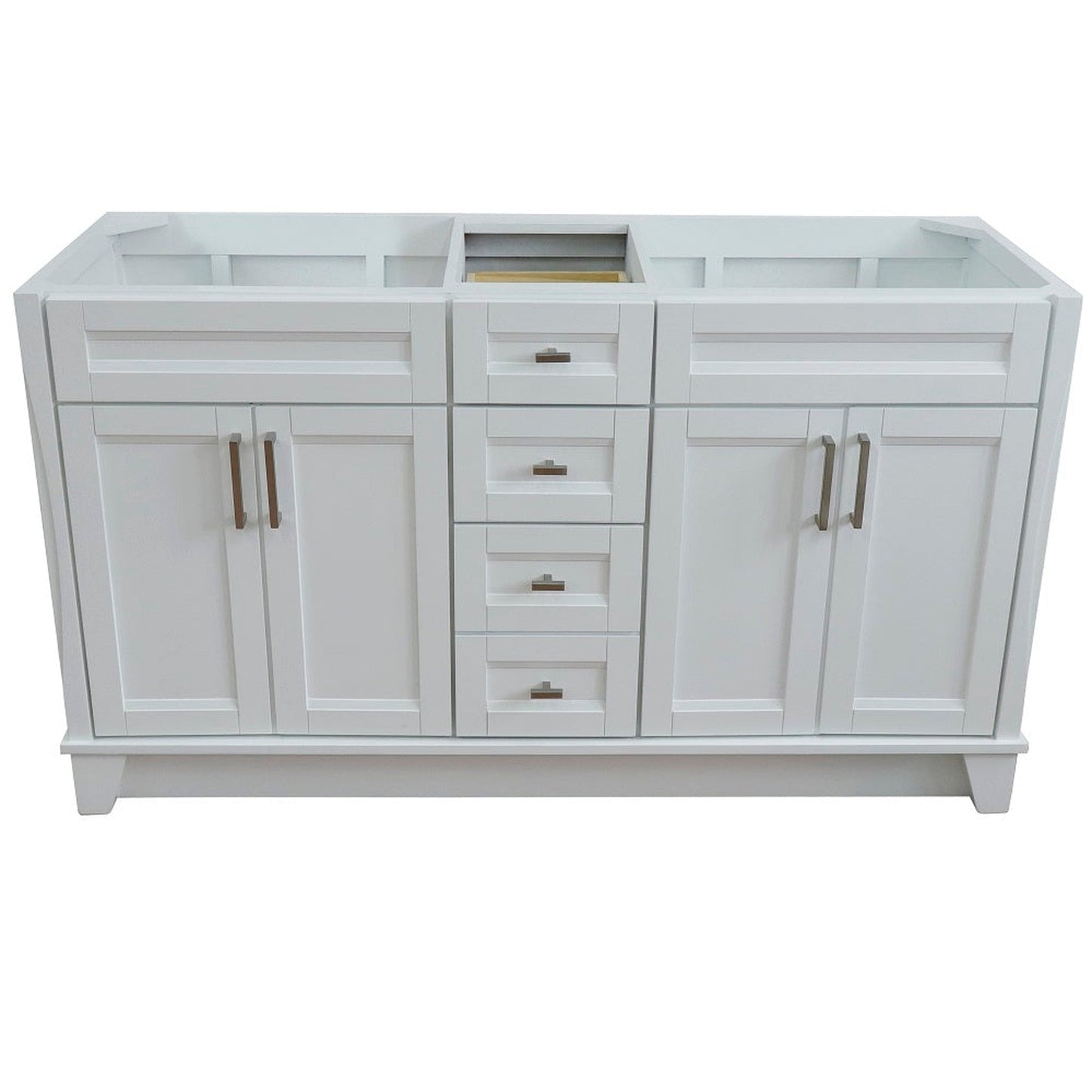 Bellaterra Home Terni 60" 4-Door 3-Drawer White Freestanding Vanity Base