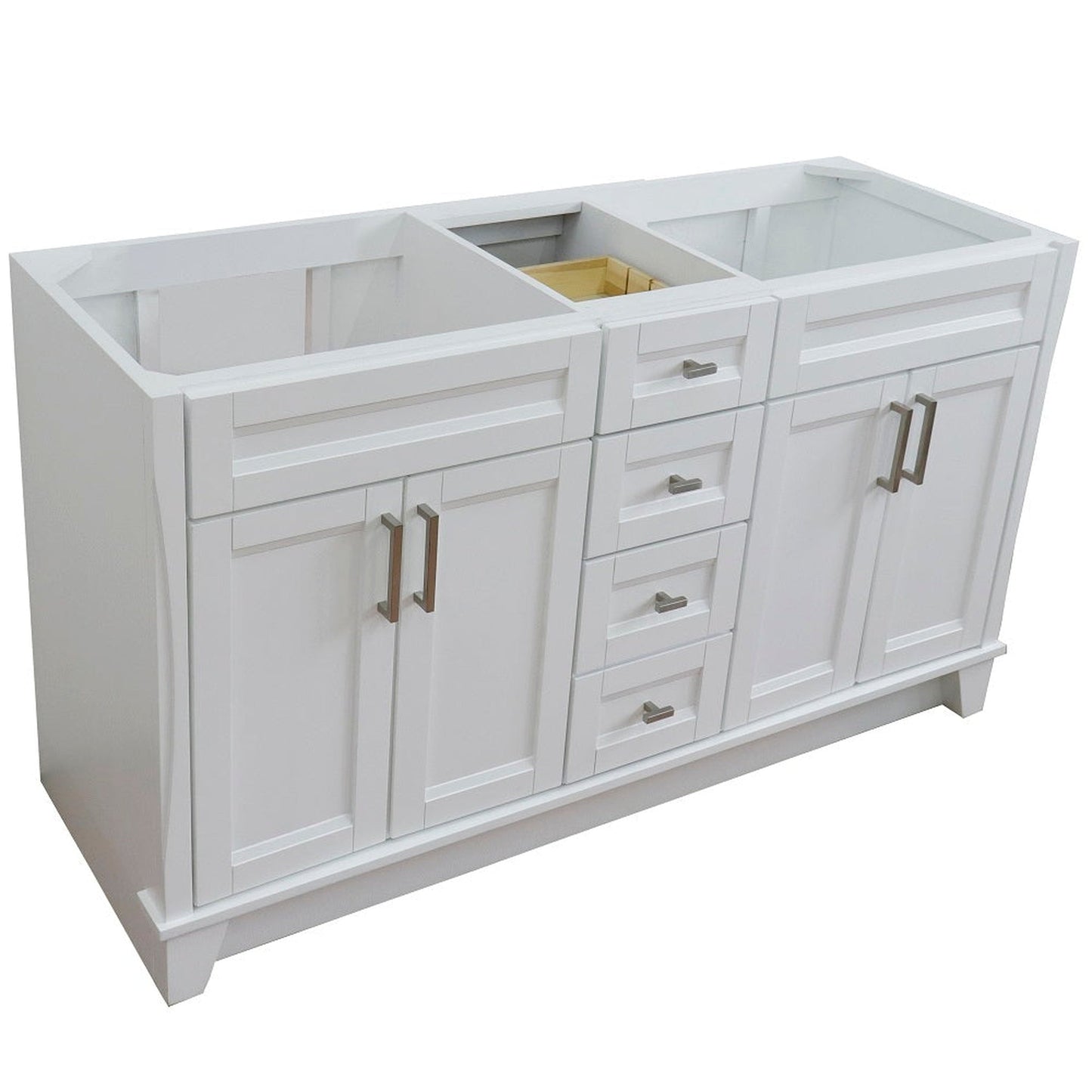 Bellaterra Home Terni 60" 4-Door 3-Drawer White Freestanding Vanity Base