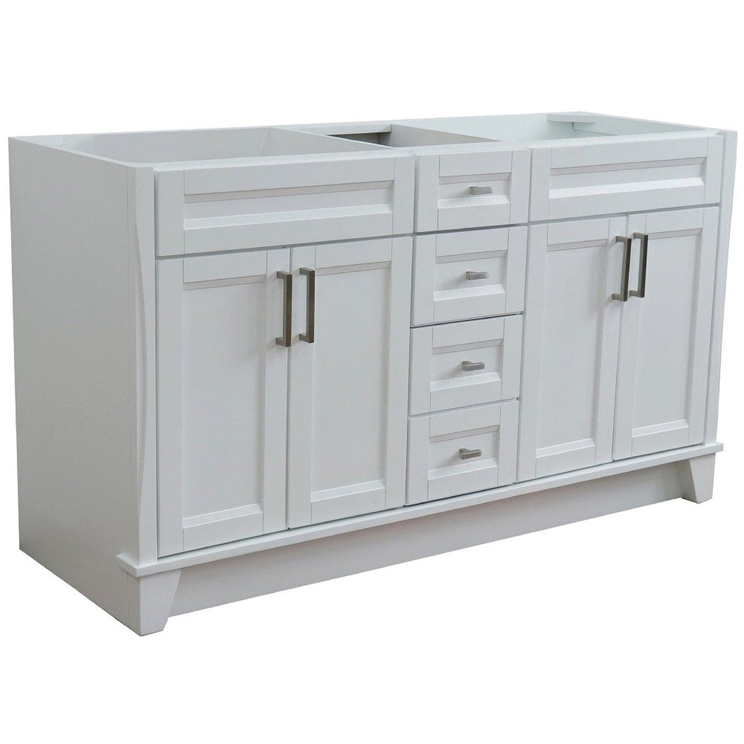 Bellaterra Home Terni 60" 4-Door 3-Drawer White Freestanding Vanity Base