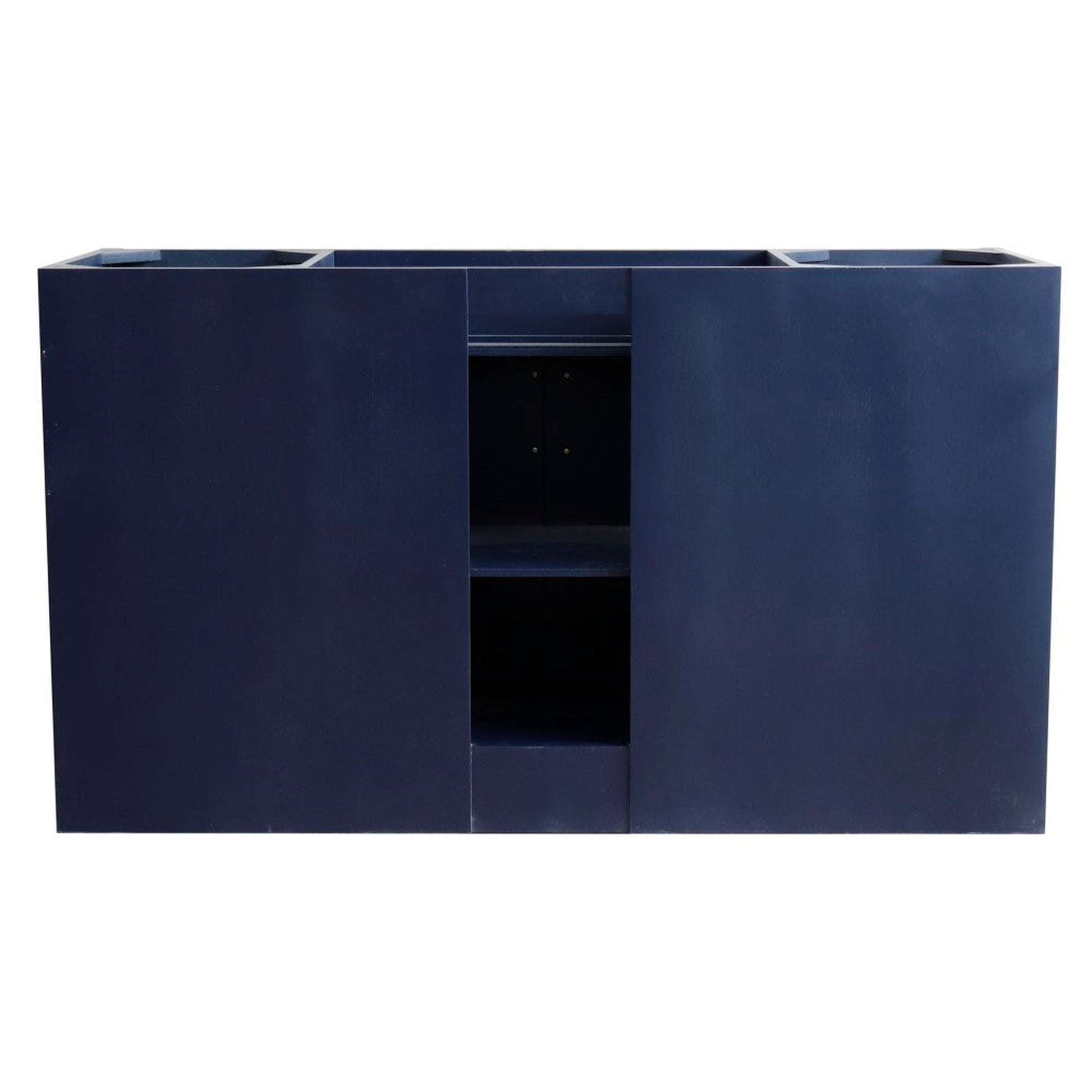 Bellaterra Home Terni 61" 2-Door 6-Drawer Blue Freestanding Vanity Set With Ceramic Undermount Rectangular Sink And Black Galaxy Granite Top