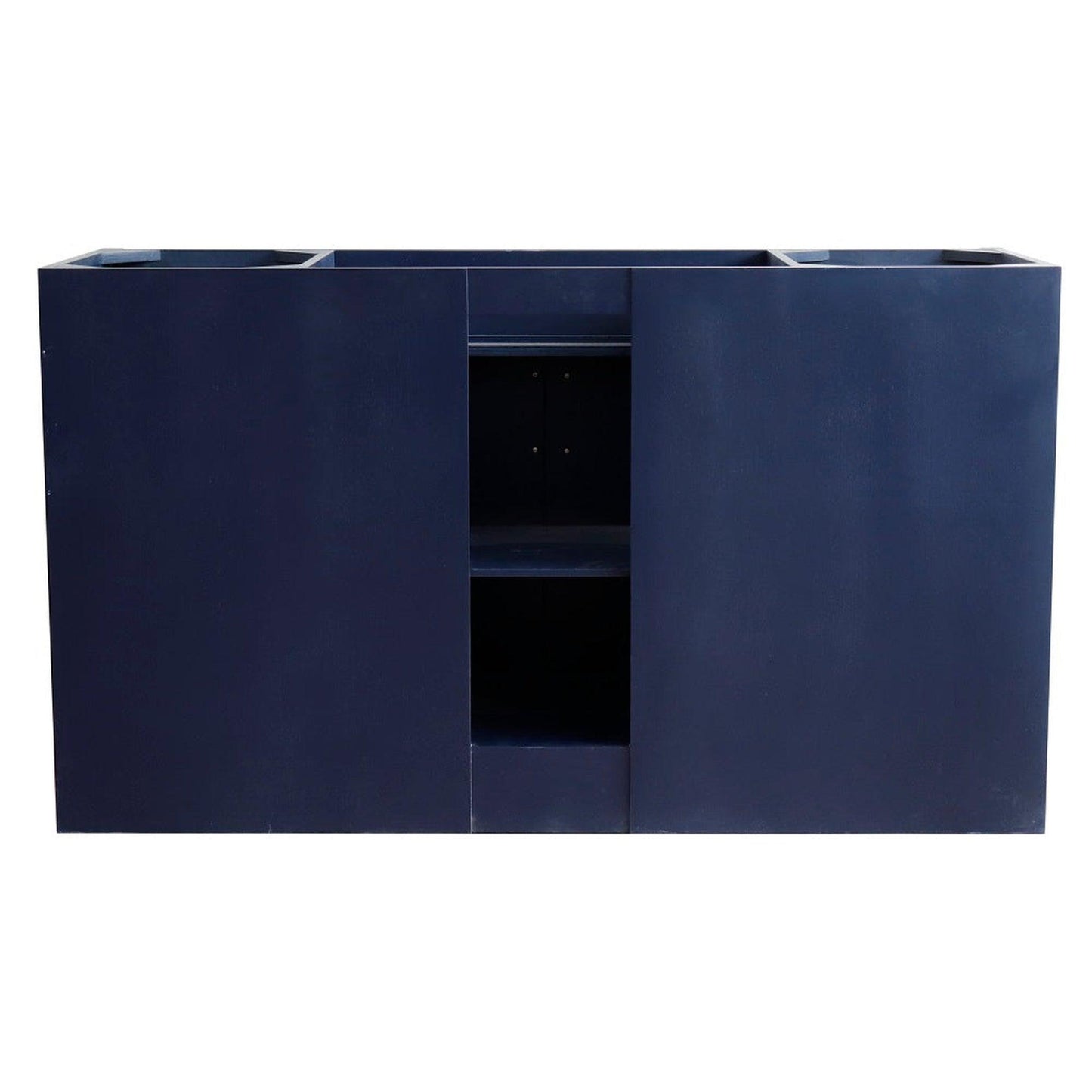 Bellaterra Home Terni 61" 2-Door 6-Drawer Blue Freestanding Vanity Set With Ceramic Vessel Sink And Black Galaxy Granite Top