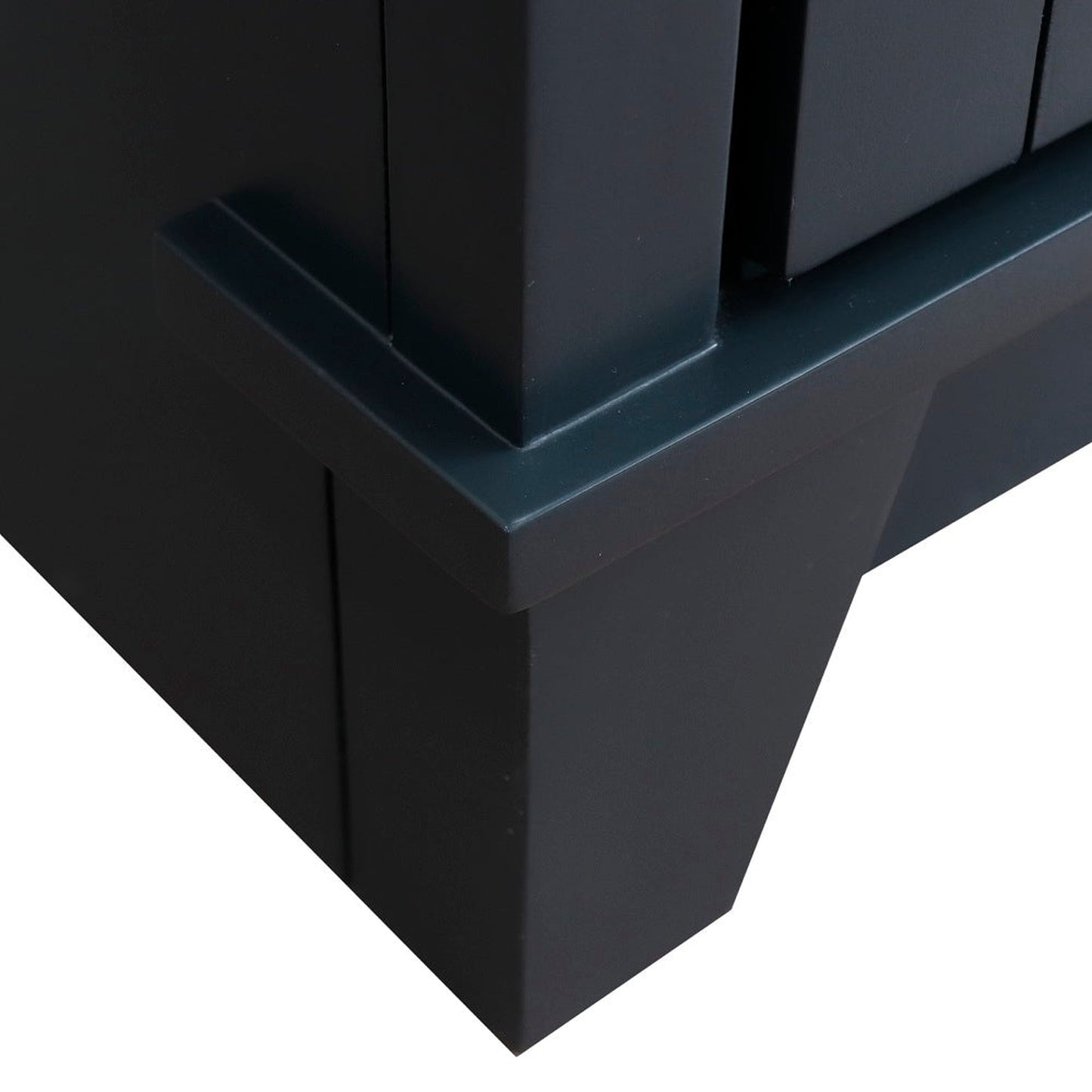 Bellaterra Home Terni 61" 2-Door 6-Drawer Dark Gray Freestanding Vanity Set With Ceramic Undermount Oval Sink And Black Galaxy Granite Top