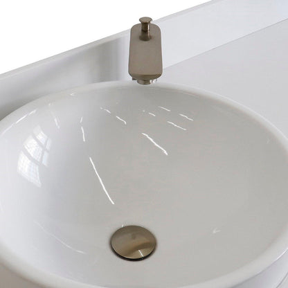 Bellaterra Home Terni 61" 2-Door 6-Drawer Dark Gray Freestanding Vanity Set With Ceramic Vessel Sink And White Quartz Top