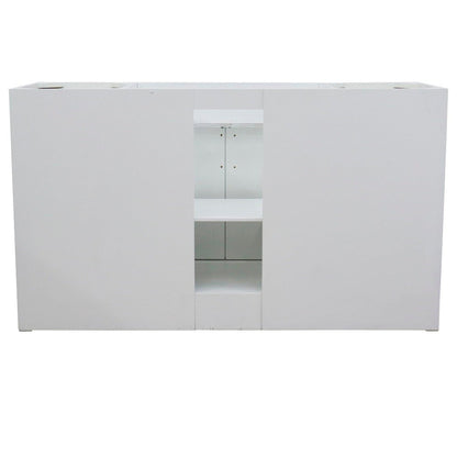 Bellaterra Home Terni 61" 2-Door 6-Drawer White Freestanding Vanity Set With Ceramic Vessel Sink And White Quartz Top