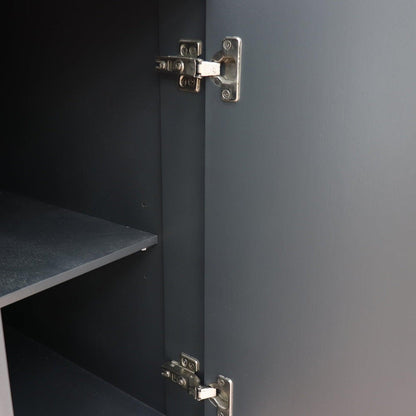 Bellaterra Home Terni 61" 4-Door 3-Drawer Dark Gray Freestanding Vanity Set With Ceramic Double Undermount Rectangular Sink And Gray Granite Top
