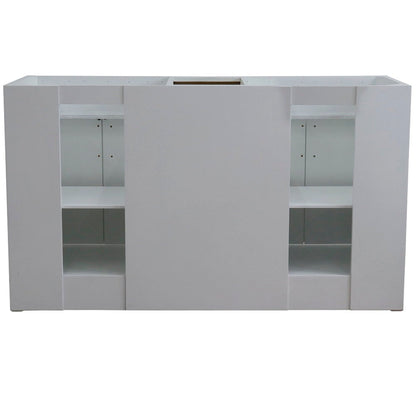 Bellaterra Home Terni 61" 4-Door 3-Drawer White Freestanding Vanity Set With Ceramic Double Undermount Rectangular Sink And Black Galaxy Granite Top