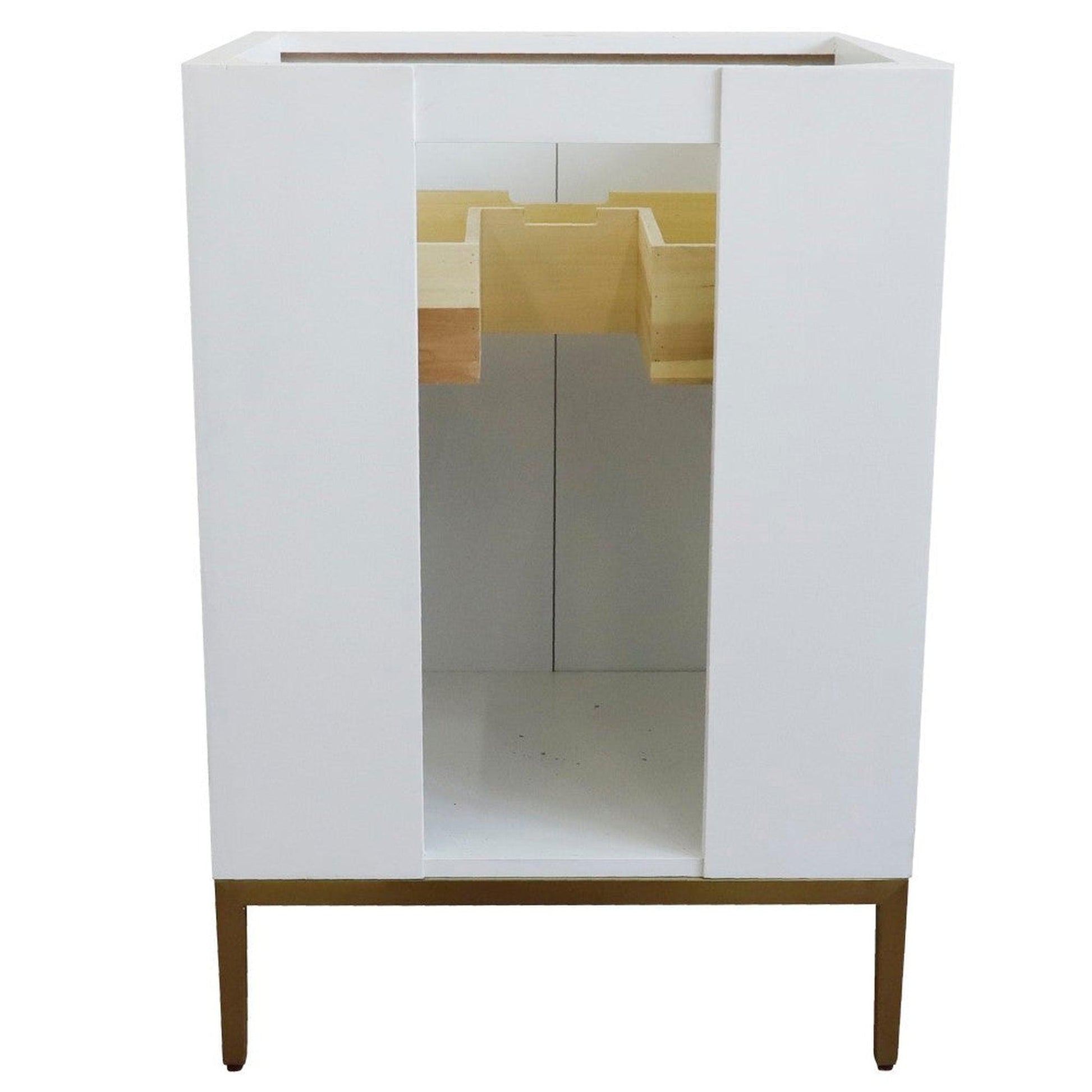 Bellaterra Home Tivoli 24" 2-Door 1-Drawer White Freestanding Vanity Base