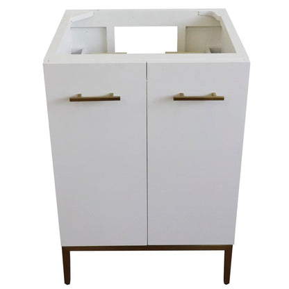 Bellaterra Home Tivoli 24" 2-Door 1-Drawer White Freestanding Vanity Base