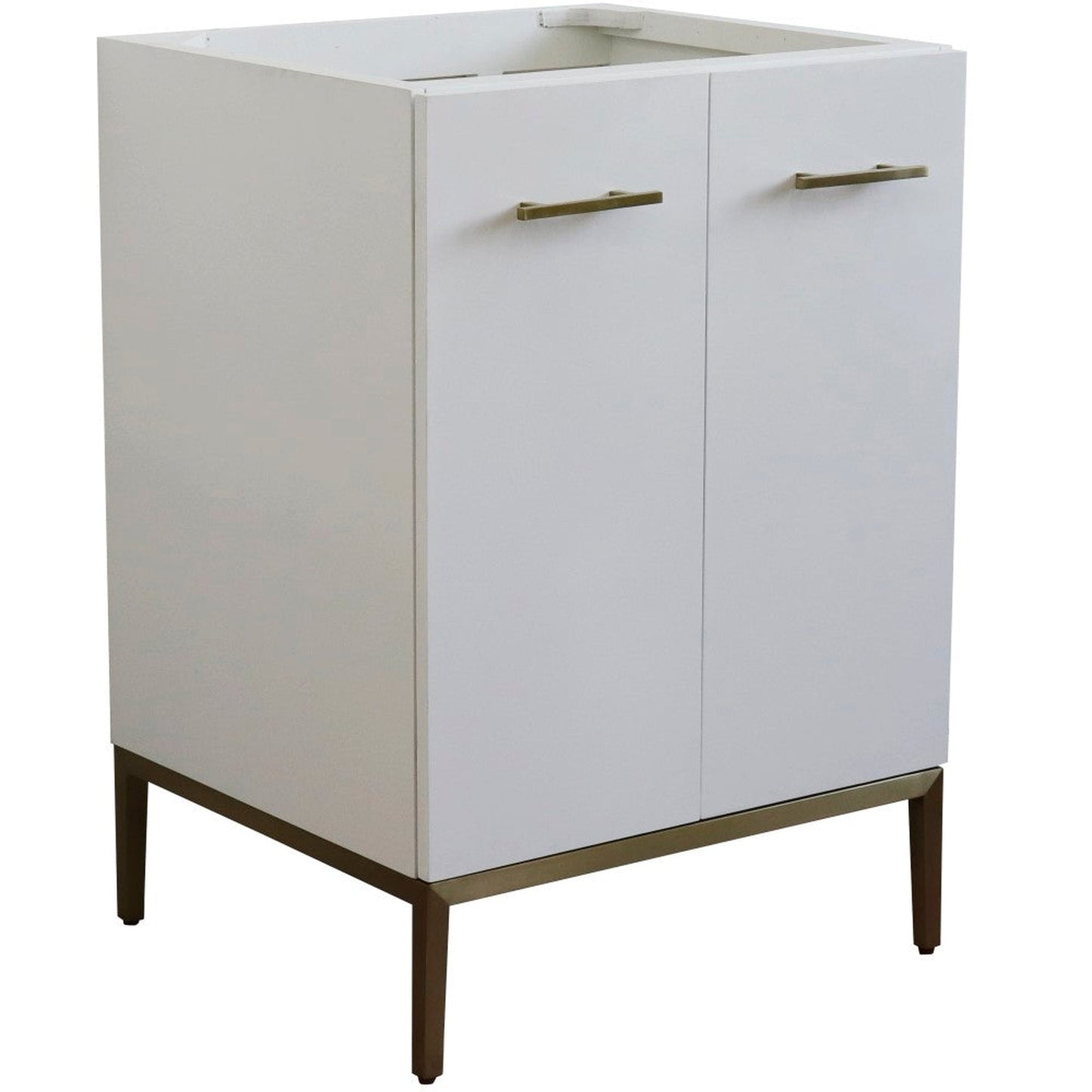 Bellaterra Home Tivoli 24" 2-Door 1-Drawer White Freestanding Vanity Base