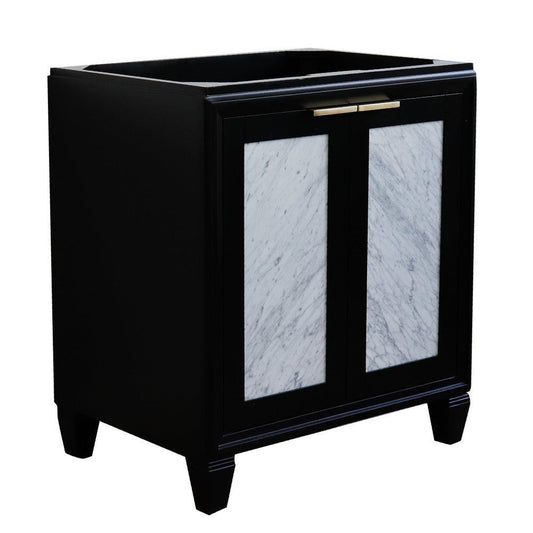 Bellaterra Home Trento 30" 2-Door 1-Drawer Black Freestanding Vanity Base