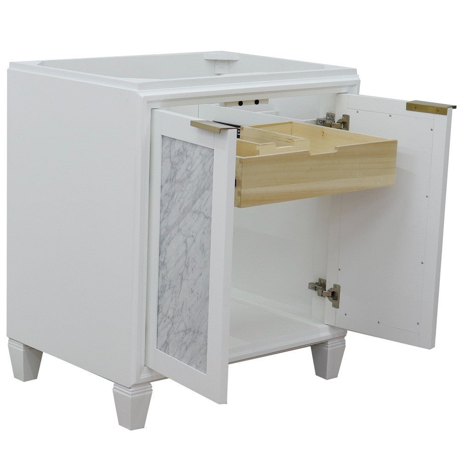 Bellaterra Home Trento 30" 2-Door 1-Drawer White Freestanding Vanity Base