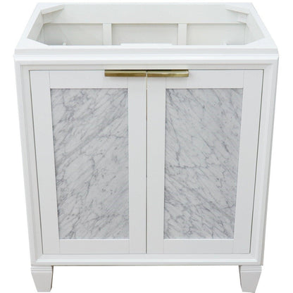 Bellaterra Home Trento 30" 2-Door 1-Drawer White Freestanding Vanity Base