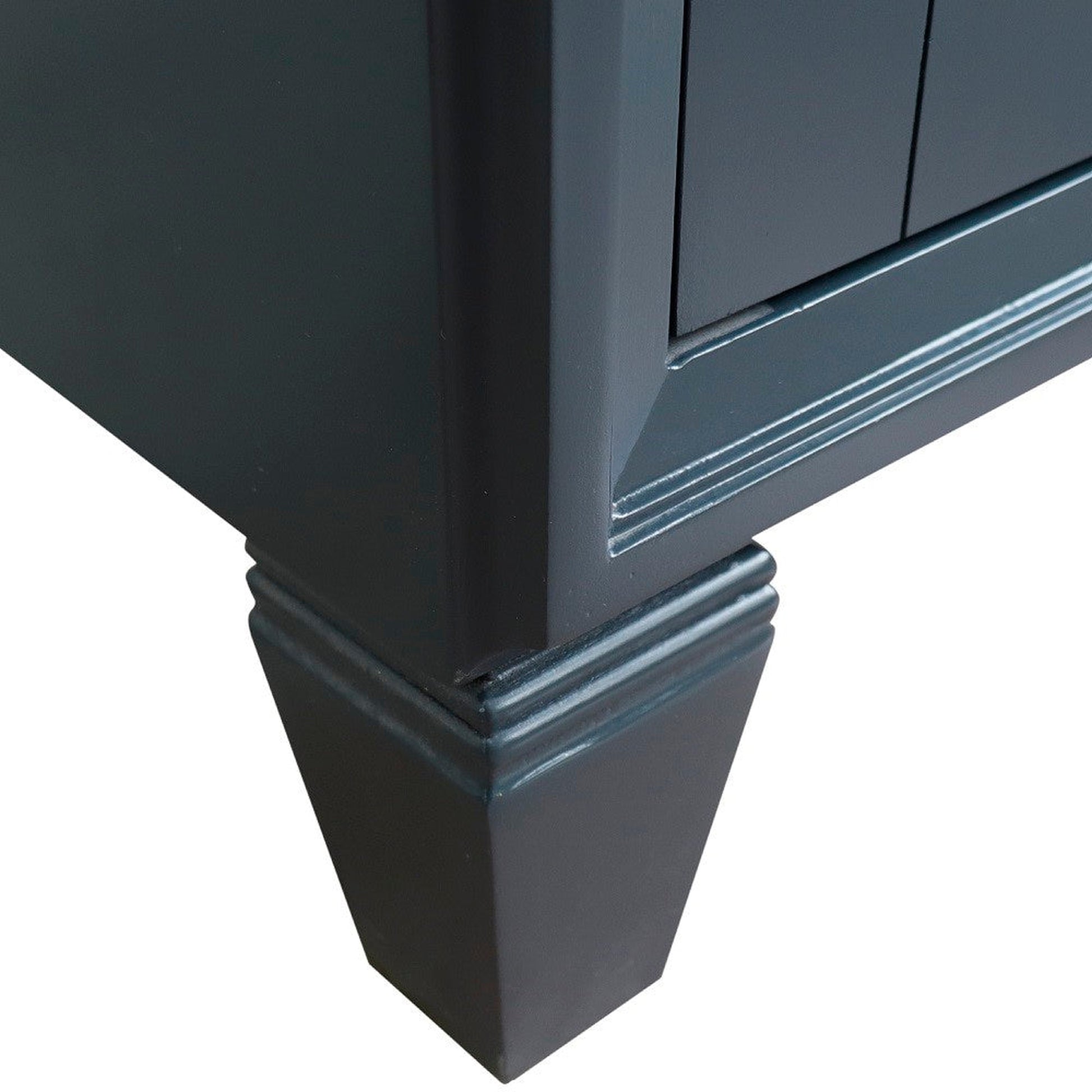 Bellaterra Home Trento 31" 2-Door 1-Drawer Dark Gray Freestanding Vanity Set With Ceramic Undermount Oval Sink and Black Galaxy Granite Top