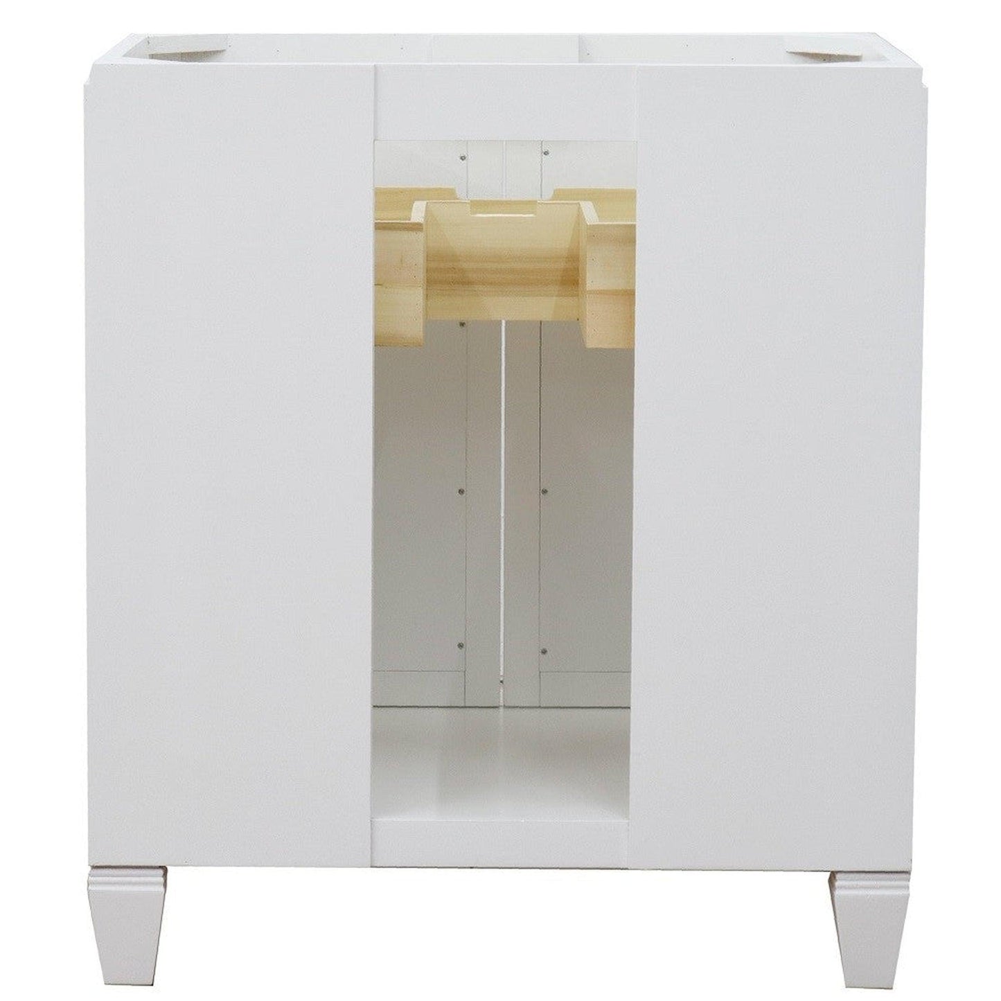 Bellaterra Home Trento 31" 2-Door 1-Drawer White Freestanding Vanity Set With Ceramic Undermount Oval Sink and Gray Granite Top
