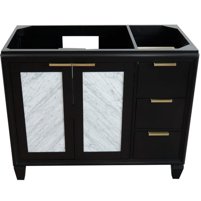 Bellaterra Home Trento 42" 2-Door 3-Drawer Black Freestanding Vanity Base With Left Door