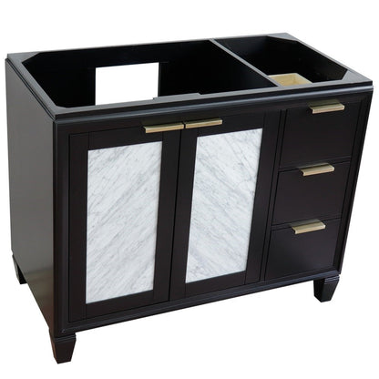 Bellaterra Home Trento 42" 2-Door 3-Drawer Black Freestanding Vanity Base With Left Door