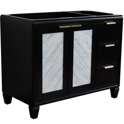 Bellaterra Home Trento 42" 2-Door 3-Drawer Black Freestanding Vanity Base With Left Door