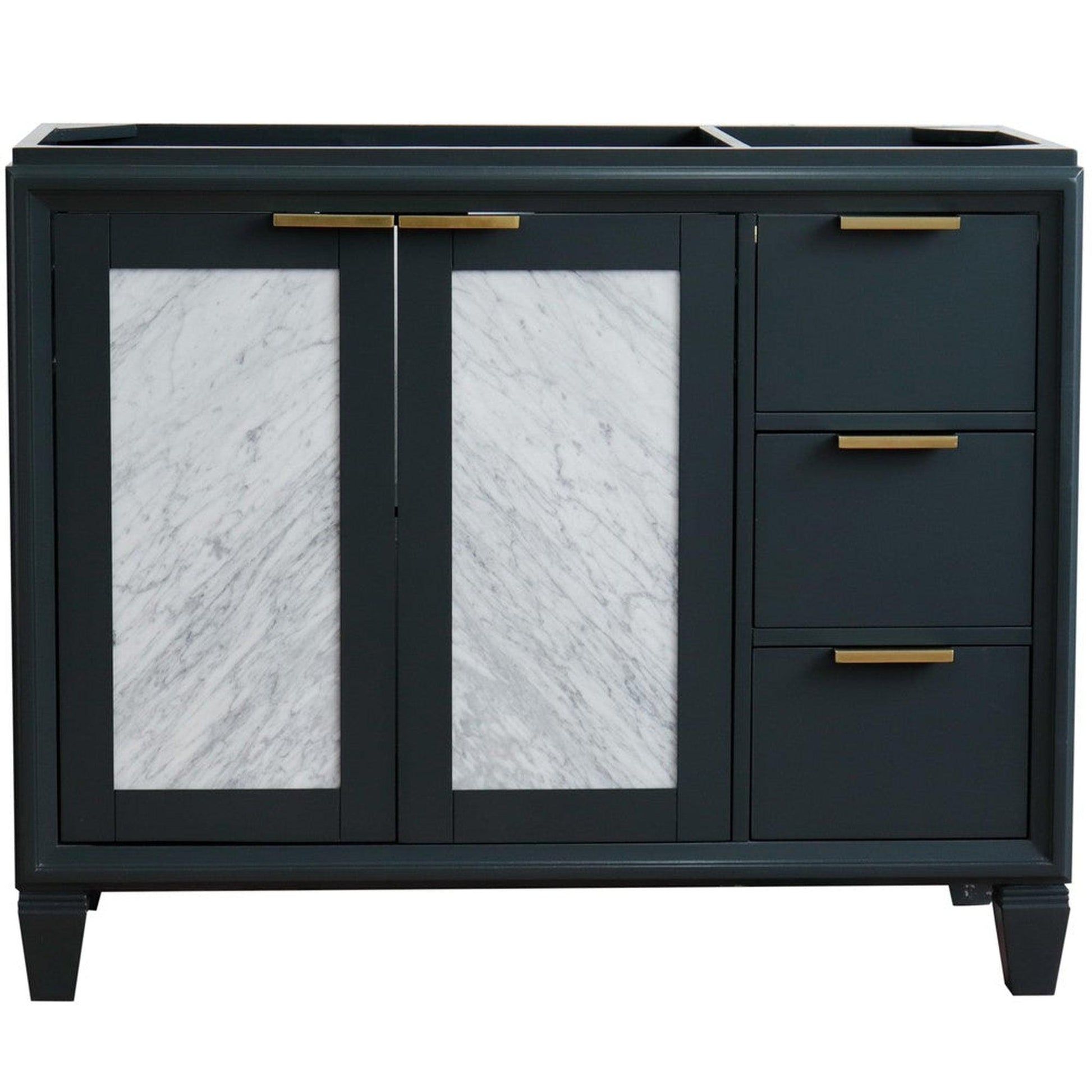 Bellaterra Home Trento 42" 2-Door 3-Drawer Dark Gray Freestanding Vanity Base With Left Door