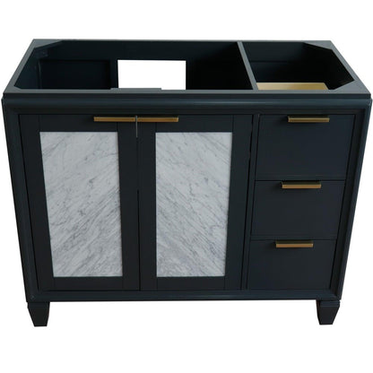 Bellaterra Home Trento 42" 2-Door 3-Drawer Dark Gray Freestanding Vanity Base With Left Door