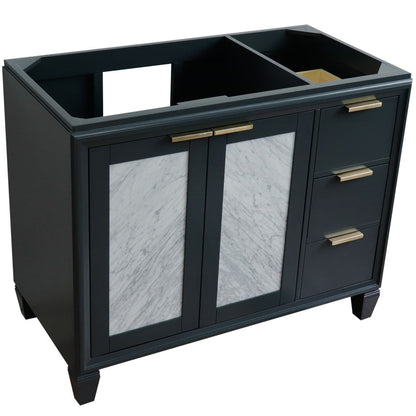 Bellaterra Home Trento 42" 2-Door 3-Drawer Dark Gray Freestanding Vanity Base With Left Door