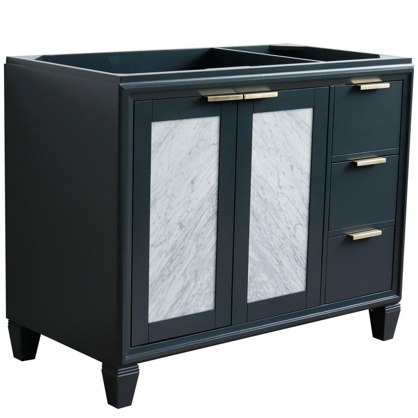 Bellaterra Home Trento 42" 2-Door 3-Drawer Dark Gray Freestanding Vanity Base With Left Door