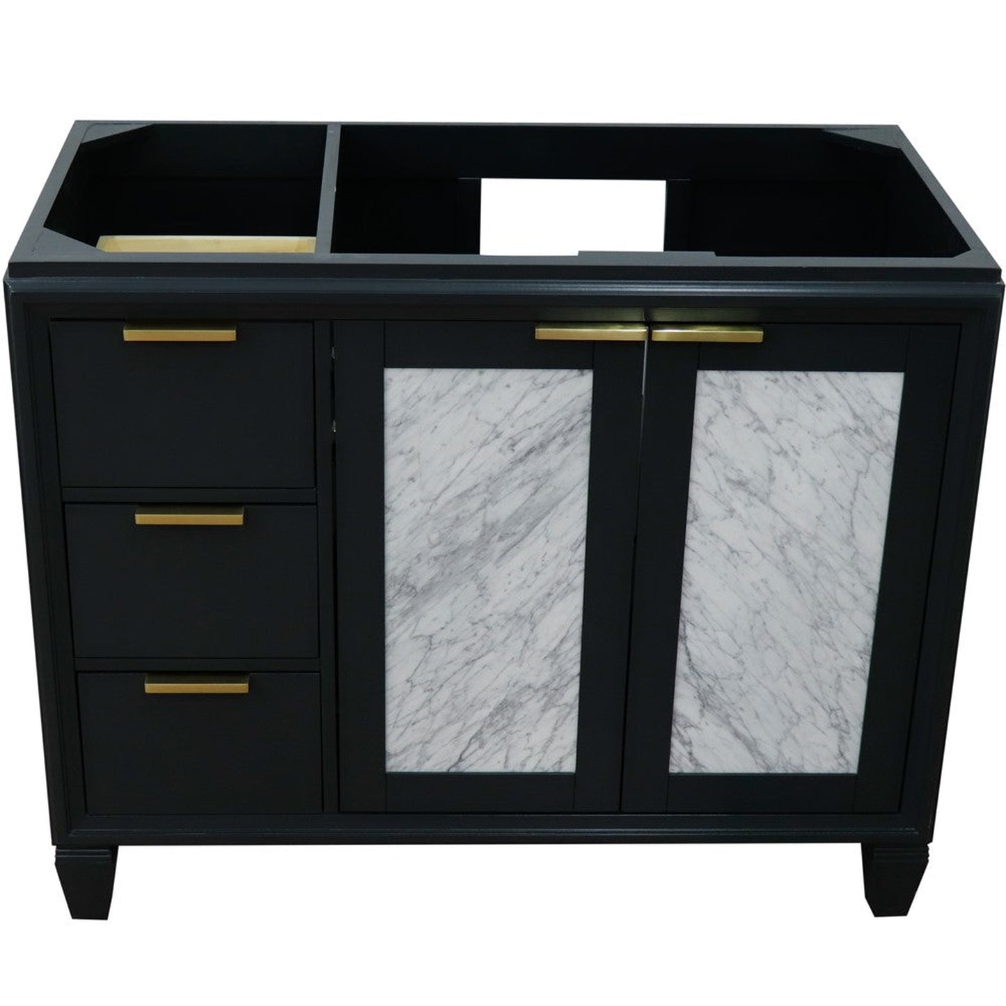 Bellaterra Home Trento 42" 2-Door 3-Drawer Dark Gray Freestanding Vanity Base With Right Door