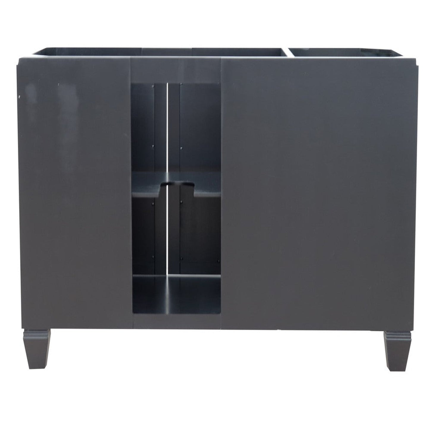 Bellaterra Home Trento 43" 2-Door 3-Drawer Black Freestanding Vanity Set With Ceramic Right Undermount Oval Sink and Gray Granite Top, and Right Door Cabinet