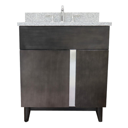 Bellaterra Home Urban 31" 1-Door 2-Drawer Silvery Brown Freestanding Vanity Set With Ceramic Undermount Rectangular Sink and Gray Granite Top