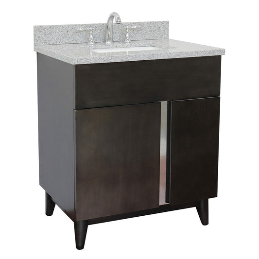 Bellaterra Home Urban 31" 1-Door 2-Drawer Silvery Brown Freestanding Vanity Set With Ceramic Undermount Rectangular Sink and Gray Granite Top