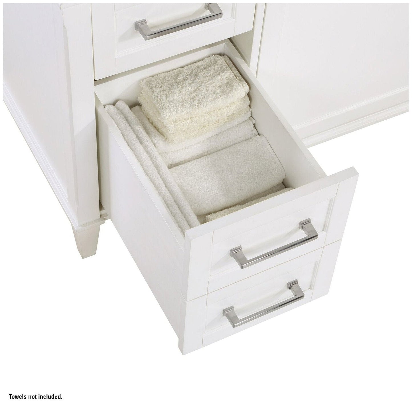 Bemma Design Montauk 48" Pure White Solid Wood Freestanding Bathroom Vanity With Single 3-Hole White Quartz Vanity Top, Oval Undermount Sink, and Backsplash
