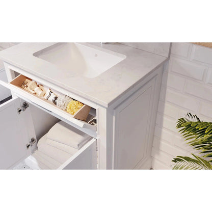 Bienal Talia 60" White 6-Drawer 2-Door Vanity With Sivec Marble Countertop and Double Porcelain Sink