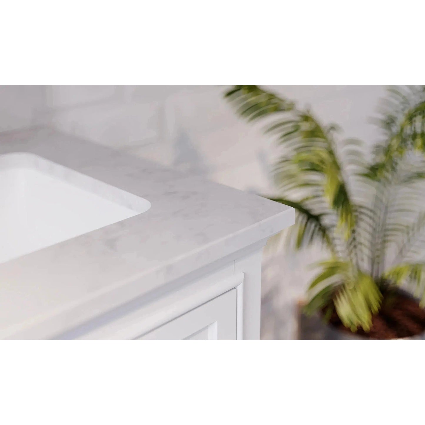 Bienal Talia 60" White 6-Drawer 2-Door Vanity With Sivec Marble Countertop and Double Porcelain Sink