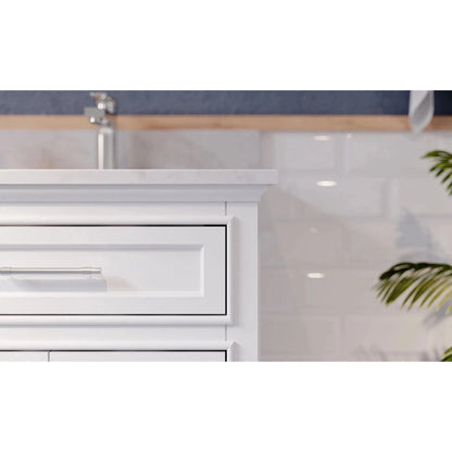 Bienal Talia 60" White 6-Drawer 2-Door Vanity With Sivec Marble Countertop and Double Porcelain Sink