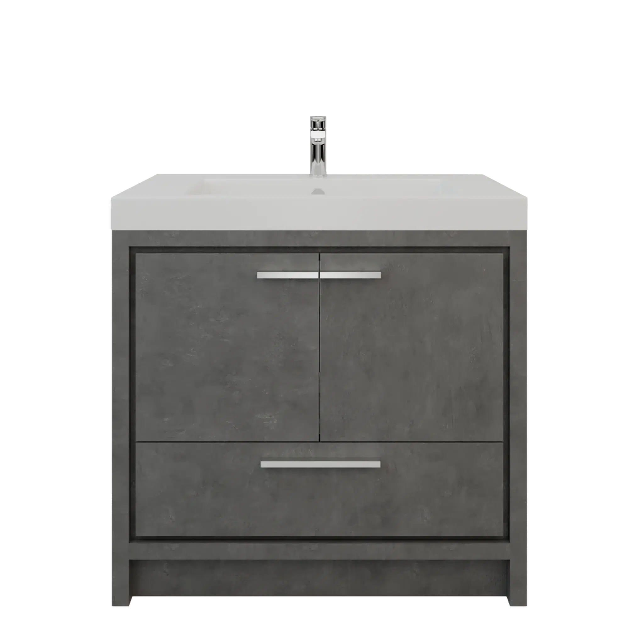 Bienal Thesos 36" Gray 1Drawer 2Door Vanity With Acrylic Countertop