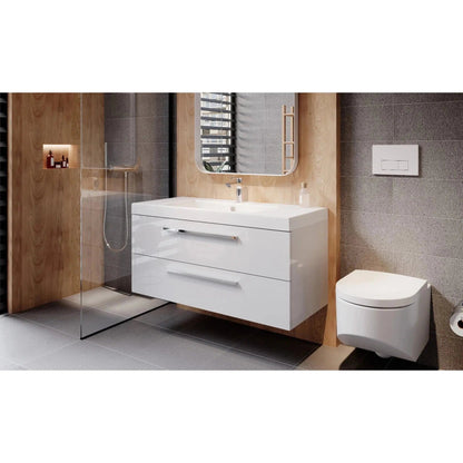 Bienal Valero 42" White 2-Drawer Vanity With Acrylic Countertop and Single Sink