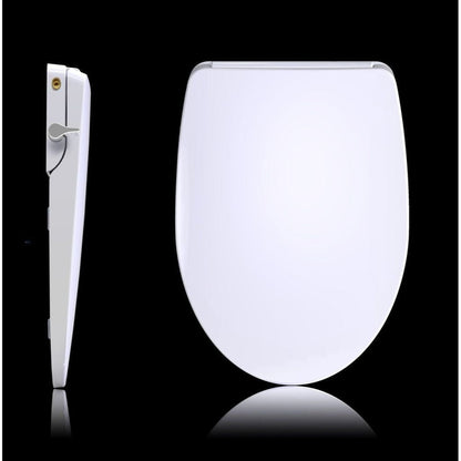 Bio Bidet Slim Zero 14" White Elongated Non-Electric Bidet Toilet Seat With Night Light, Dual Nozzle And Built-in Side Lever