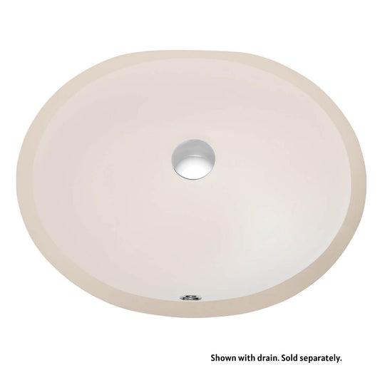 Blossom 17" x 14" Biscuit Oval Ceramic Undermount Sink With Overflow