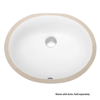 Blossom 17" x 14" White Oval Ceramic Undermount Sink With Overflow