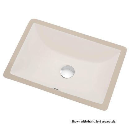 Blossom 18" x 13" Biscuit Rectangular Ceramic Undermount Sink With Overflow