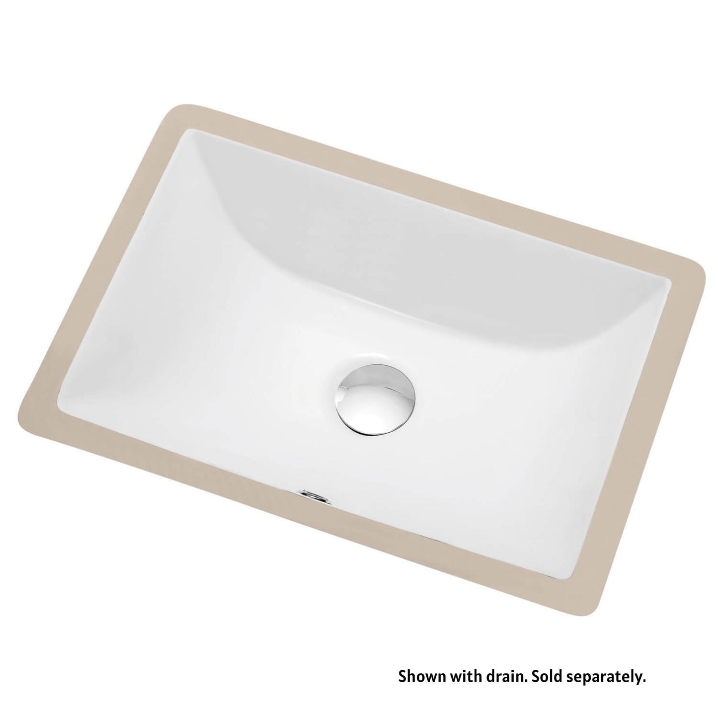 Blossom 18" x 13" White Rectangular Ceramic Undermount Sink With Overflow