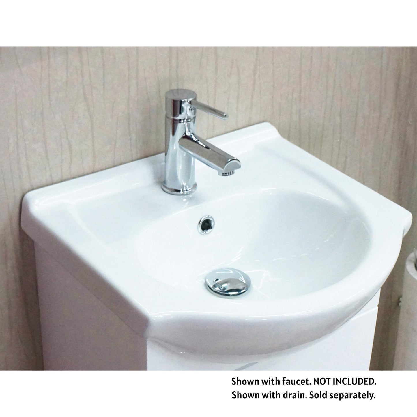Blossom 18" x 14" White Rectanglular Ceramic Vanity Top With Integrated Single Sink And Overflow