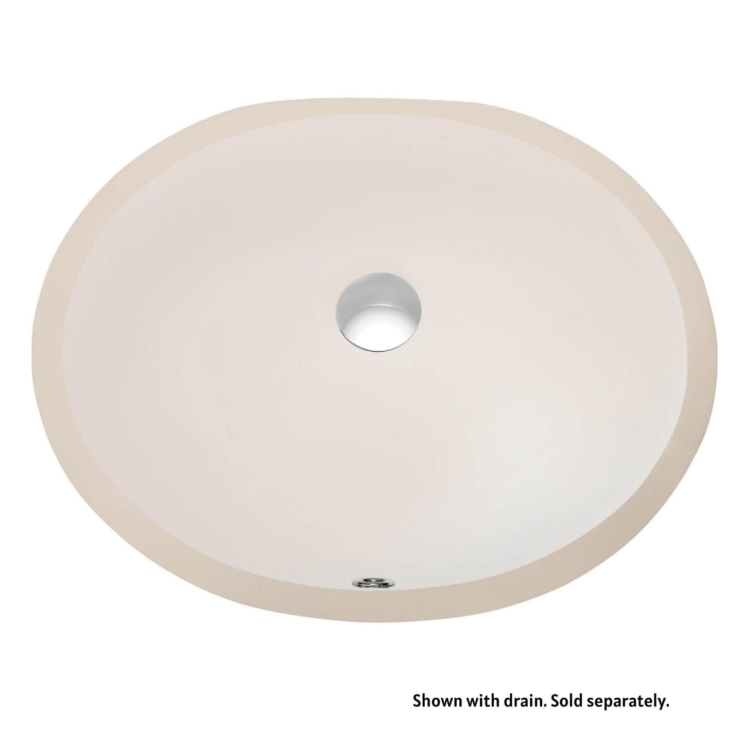 Blossom 19" x 16" Biscuit Oval Ceramic Undermount Sink With Overflow