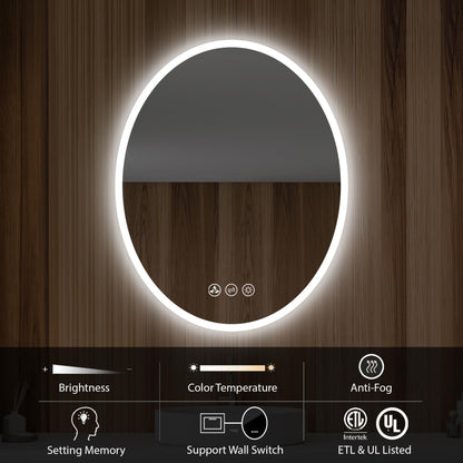 Blossom 20" x 30" Wall-Mounted Oval LED Mirror